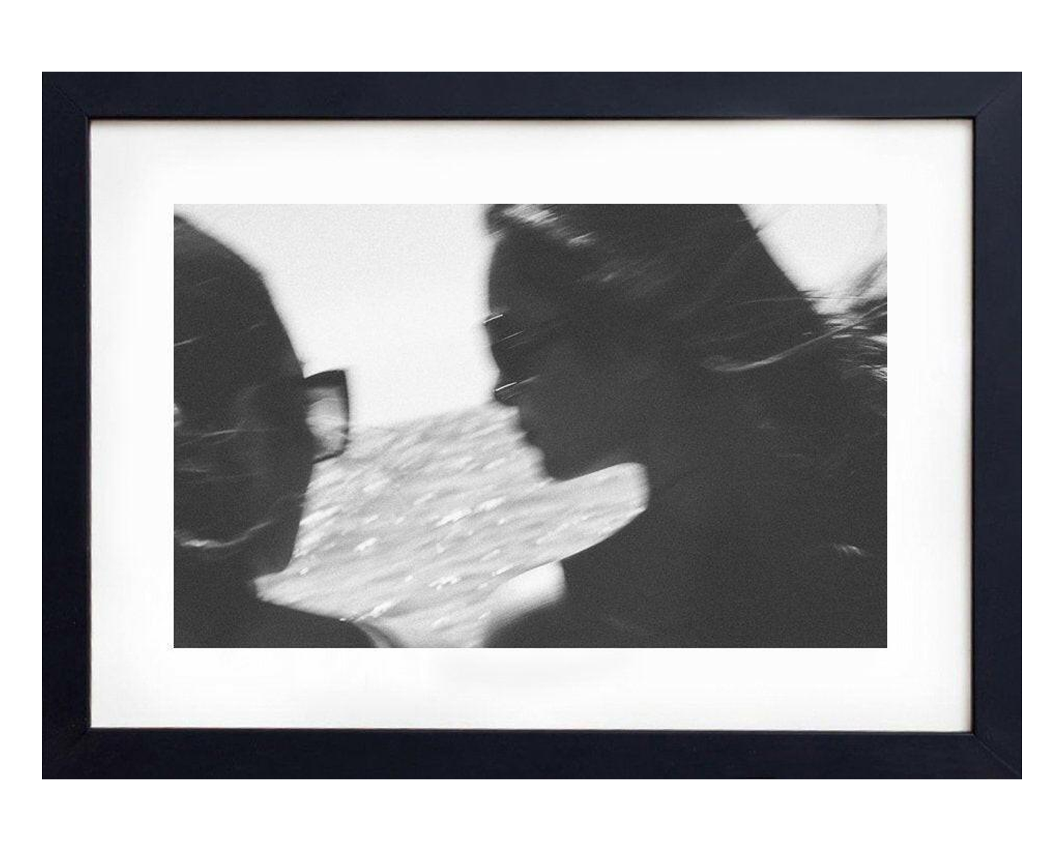 Framed black and white photograph of 2 ladies.